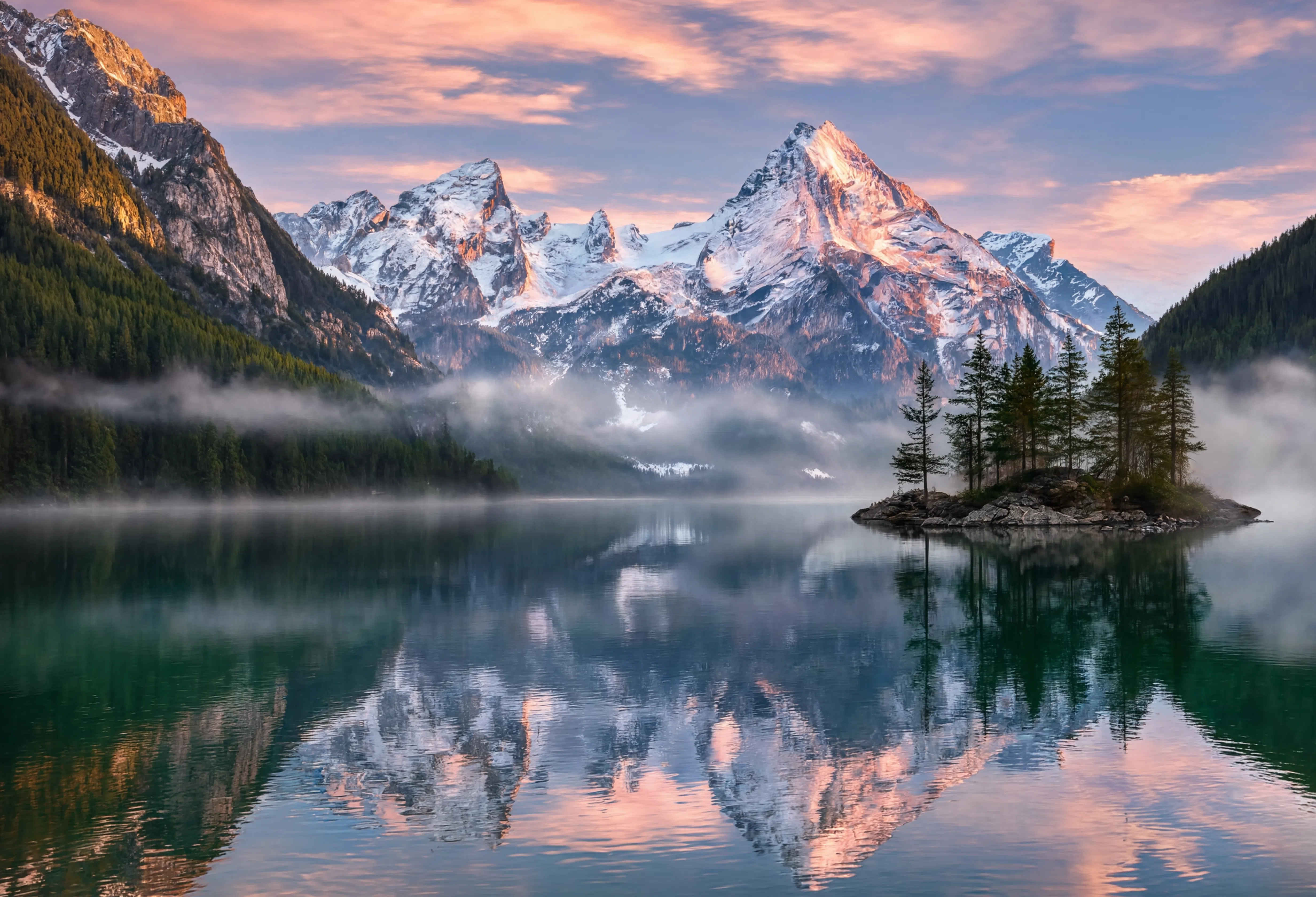 Morgenstimmung im Berchtesgadener Land mit Alpenblick